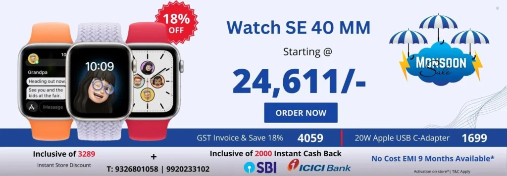 Buy Apple Watch SE 40mm Online in India at Best Price - izone Digital