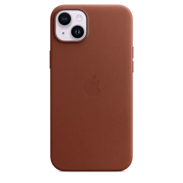 iPhone 14 Plus Leather Case with Umber