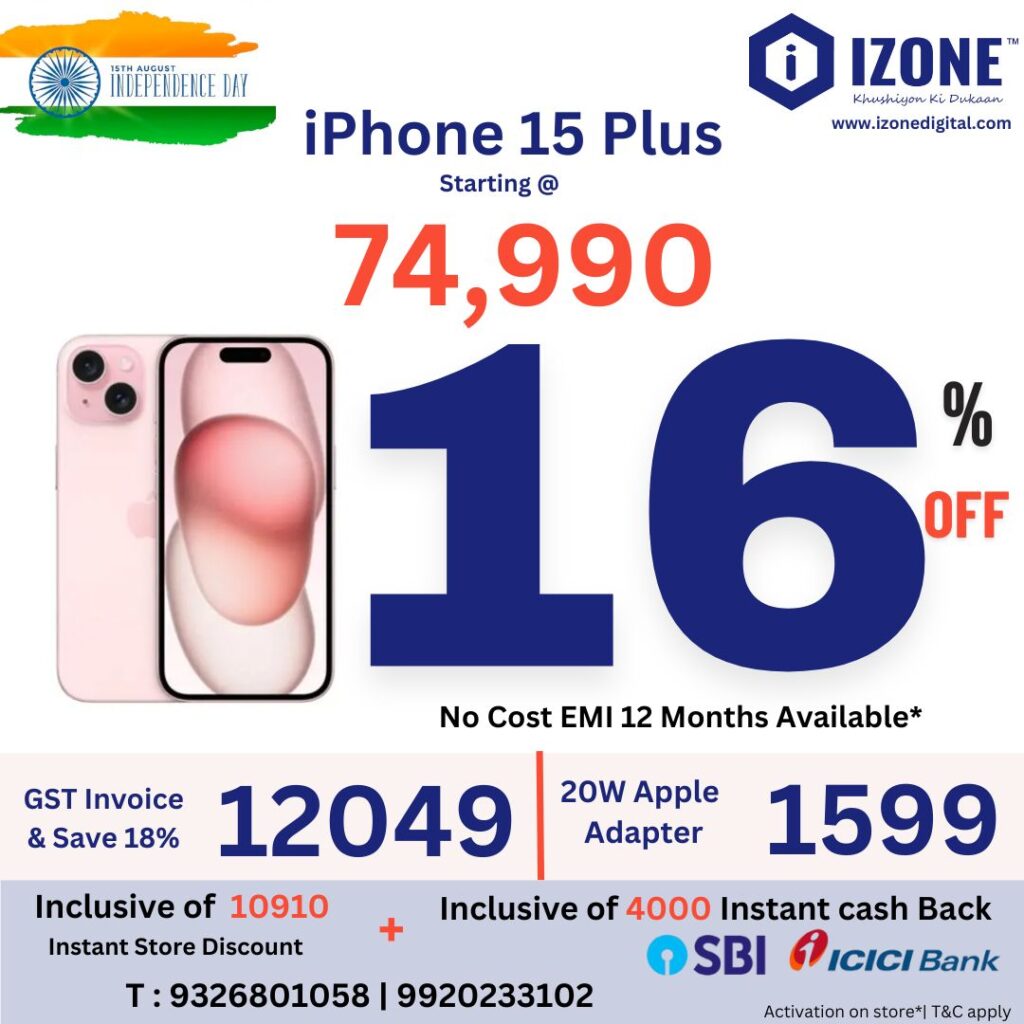 Apple iPhone 15 Plus Online in India at Best Price - izone Digital