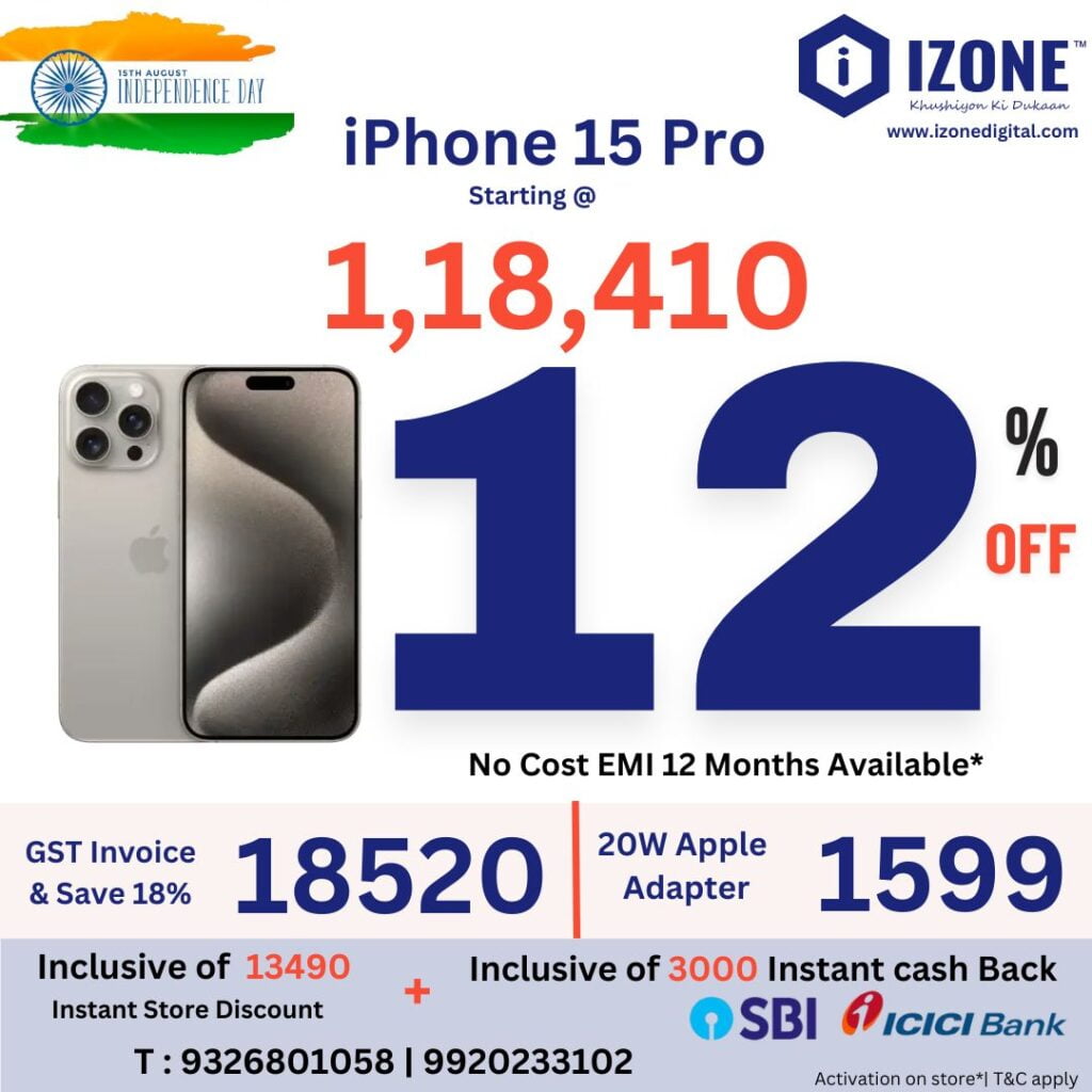 Apple iPhone 15 Pro Online in India at Best Price - izone Digital