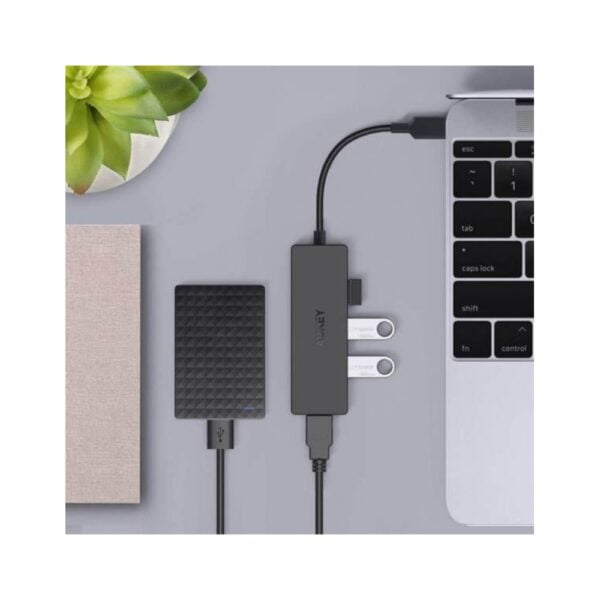 Aukey Essential 4 Port USB - C Hub - Black 5