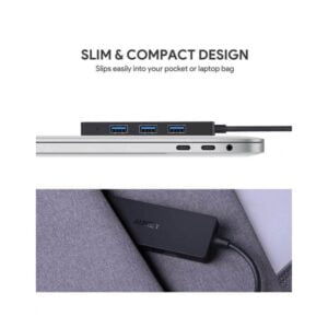 Aukey Essential 4 Port USB - C Hub - Black 6