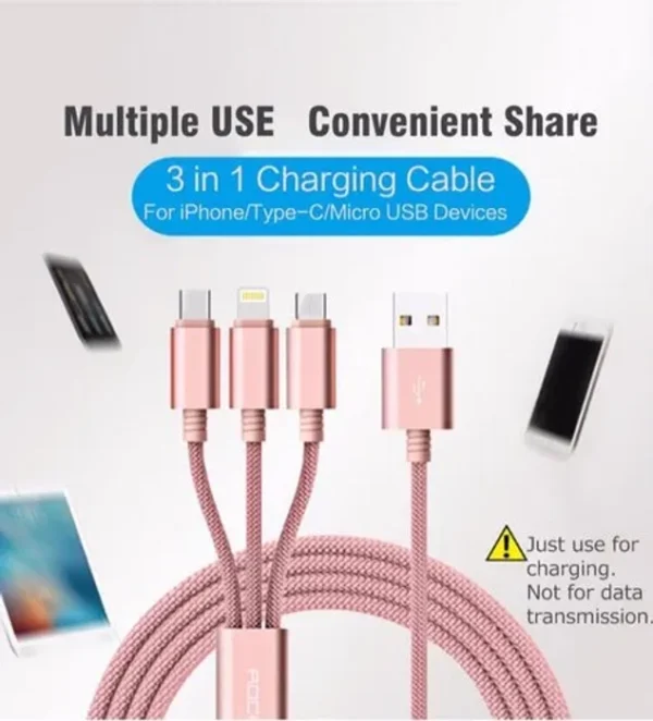 Rock Micro USB Cable 2 A 1 m 3 in 1 charging Cable