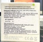 Apple Lightning to 3.5mm Headphone Jack Adapter back side